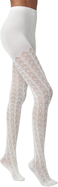 Hue Pointelle Sweater Tights in Ivory