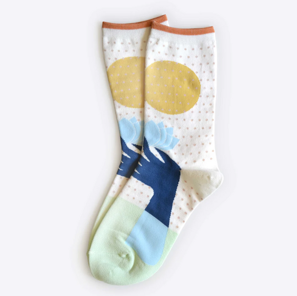 Hooray Sock Co - Lotus Print Socks (Small/Medium)