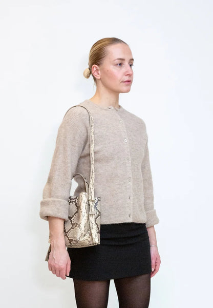 Hvisk - Molly Scaly bag in Ivory Snake Print