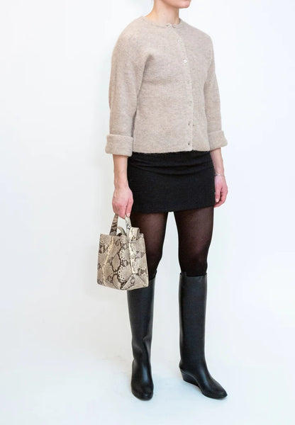 Hvisk - Molly Scaly bag in Ivory Snake Print