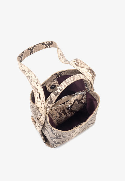 Hvisk - Molly Scaly bag in Ivory Snake Print