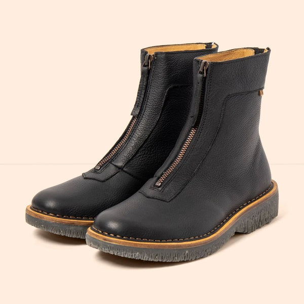 El Naturalista - Front Zip Boot in Black