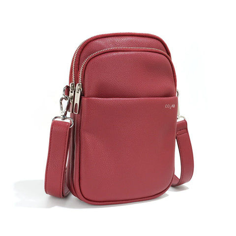 Co-Lab - Triple Pocket Crossbody in Pomegranate
