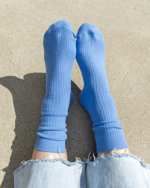 Bondoodle - Cotton Crew Socks in Poolside Blue