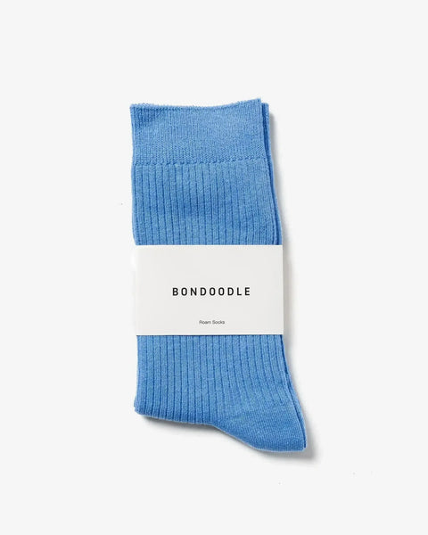 Bondoodle - Cotton Crew Socks in Poolside Blue