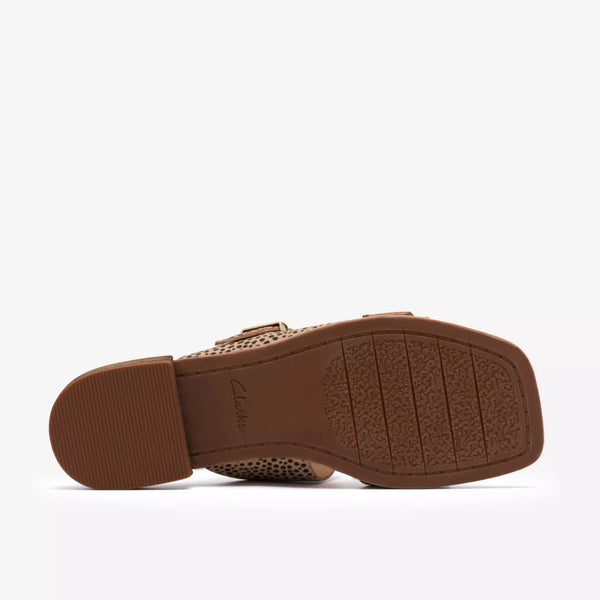 Clarks - Suede Buckle Slide in Animal Print