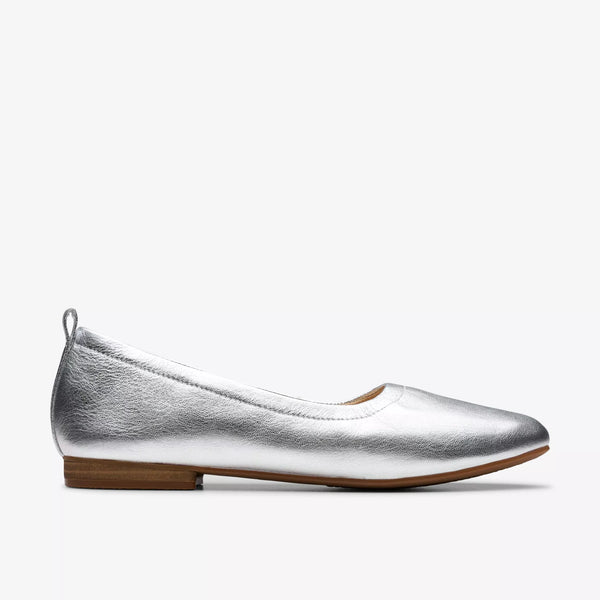 Clarks - Ballet Flat in Silver Leather