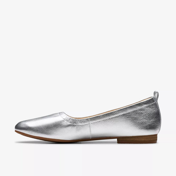 Clarks - Ballet Flat in Silver Leather