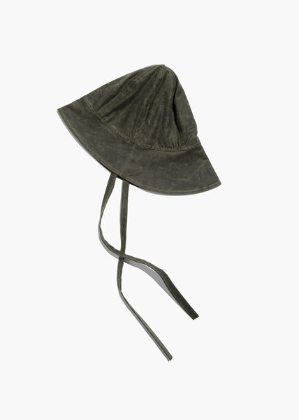 Small Lot - Waxed Rain Hat in Olive