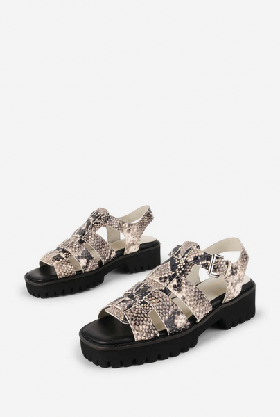 Intentionally Blank - Platform Sandals in Snake Leather