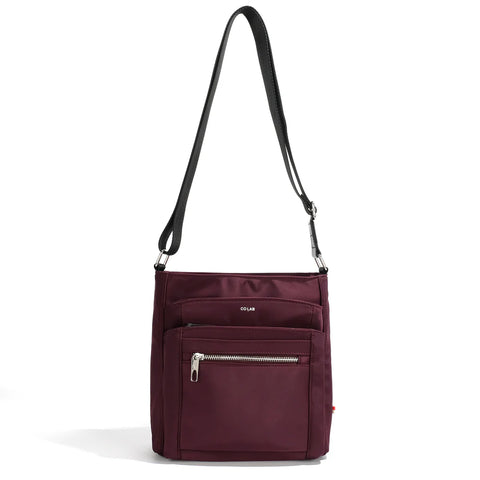 Co-Lab - Nylon Square Crossbody in Pomegranate