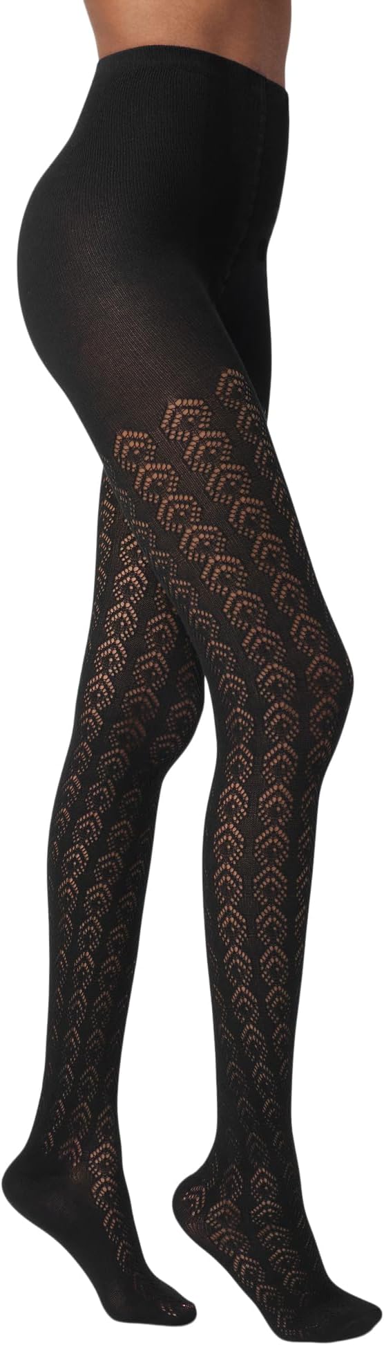 Hue Pointelle Sweater Tights in Black