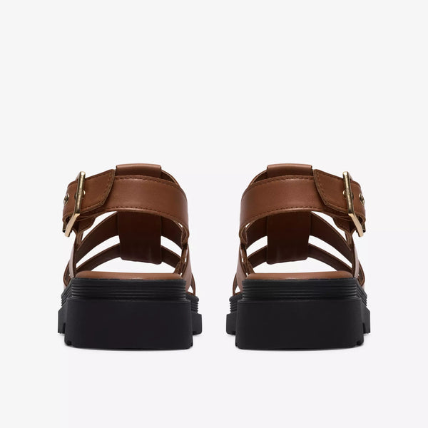 Clarks - 3 Strap Lug Sole Sandal in Tan