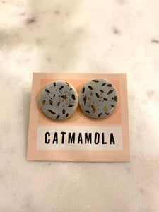 Catmamola Ceramics - Flat Stud Earrings in Robin's Egg Blue