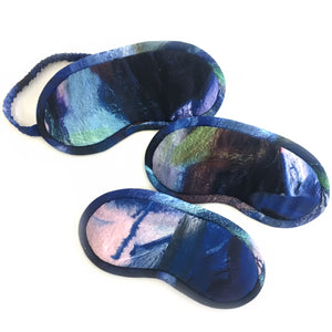 Strathcona - Blue Painted Gesture Silk Eye Mask