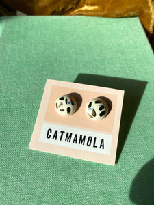 Catmamola Ceramics - Stud Earrings in Cream