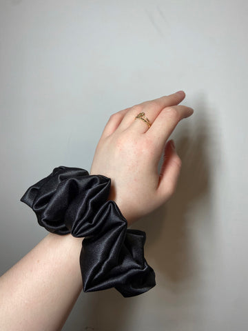 Rachel Rose - Satin Scrunchies in Black