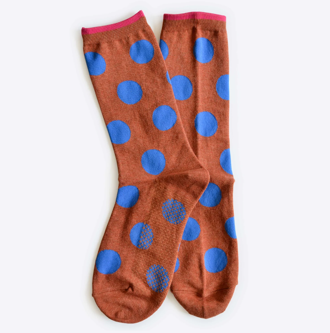 Hooray Sock Co - Blue Polka Dot Socks (Small/Medium)