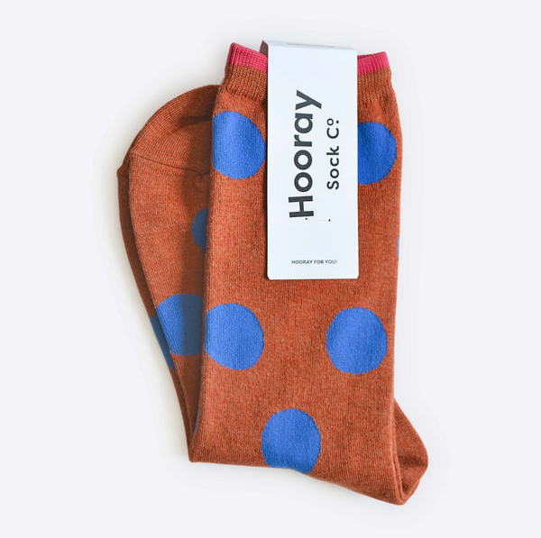 Hooray Sock Co - Blue Dot Socks (Large)