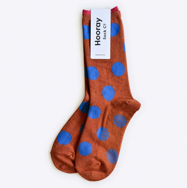 Hooray Sock Co - Blue Dot Socks (Large)