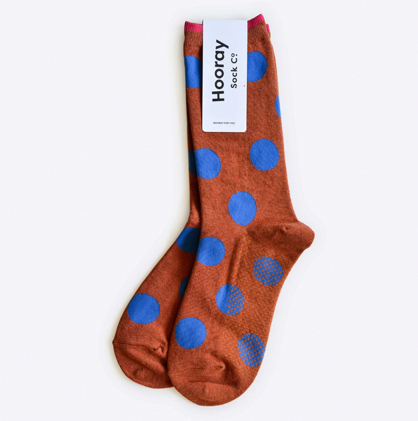 Hooray Sock Co - Blue Polka Dot Socks (Small/Medium)