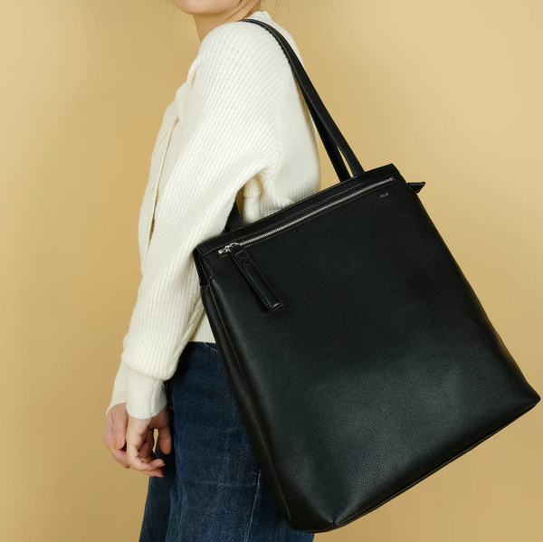 Co-Lab - Double Zip Laptop Tote Bag in Black
