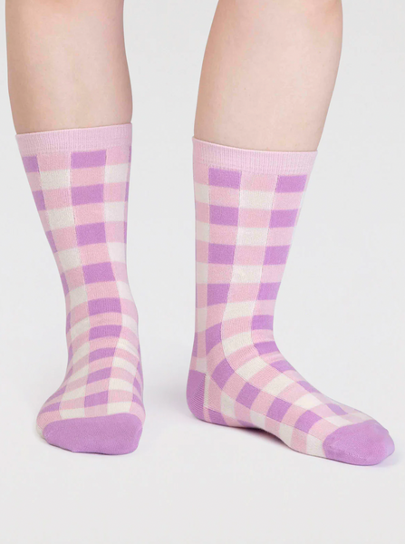 Thought - Organic Cotton Socks in Checkered Pink