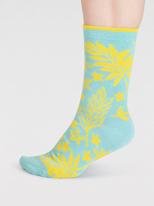 Thought - Bamboo Floral Socks in Yellow Mint