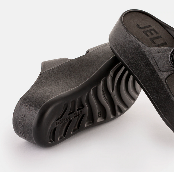 Lemon Jelly - Platform Sandal in Black - Adjustable Buckle