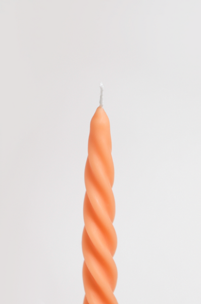 Mmann Candles - Twisted Classic Tapers in Peach (Set of Two)