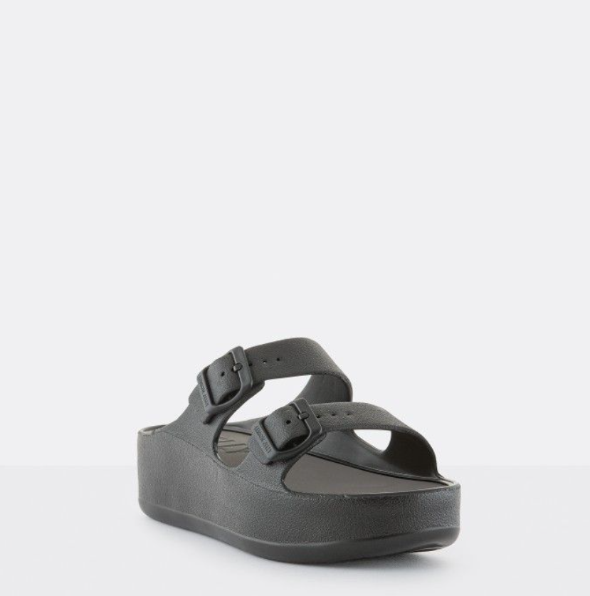 Lemon Jelly - Platform Sandal in Black - Adjustable Buckle
