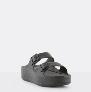 Lemon Jelly - Platform Sandal in Black - Adjustable Buckle