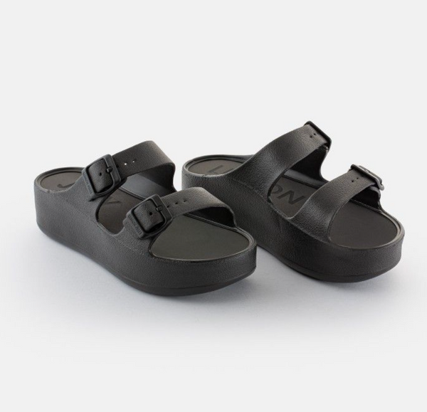 Lemon Jelly - Platform Sandal in Black - Adjustable Buckle