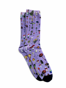 Strathcona - Bamboo Socks in Purple Mushrooms