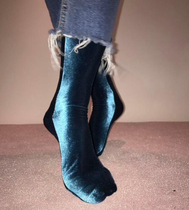 Simone Wild - Velvet Socks in Aqua