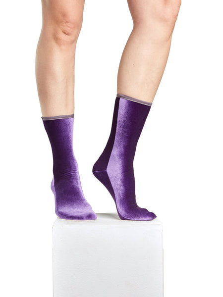 Simone Wild - Velvet Socks in Purple